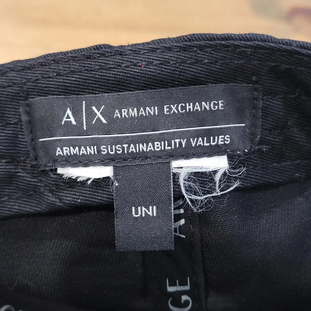 Armani Exchange Hat Cap Snapback Black AX Big Logo One Size Adjustable
